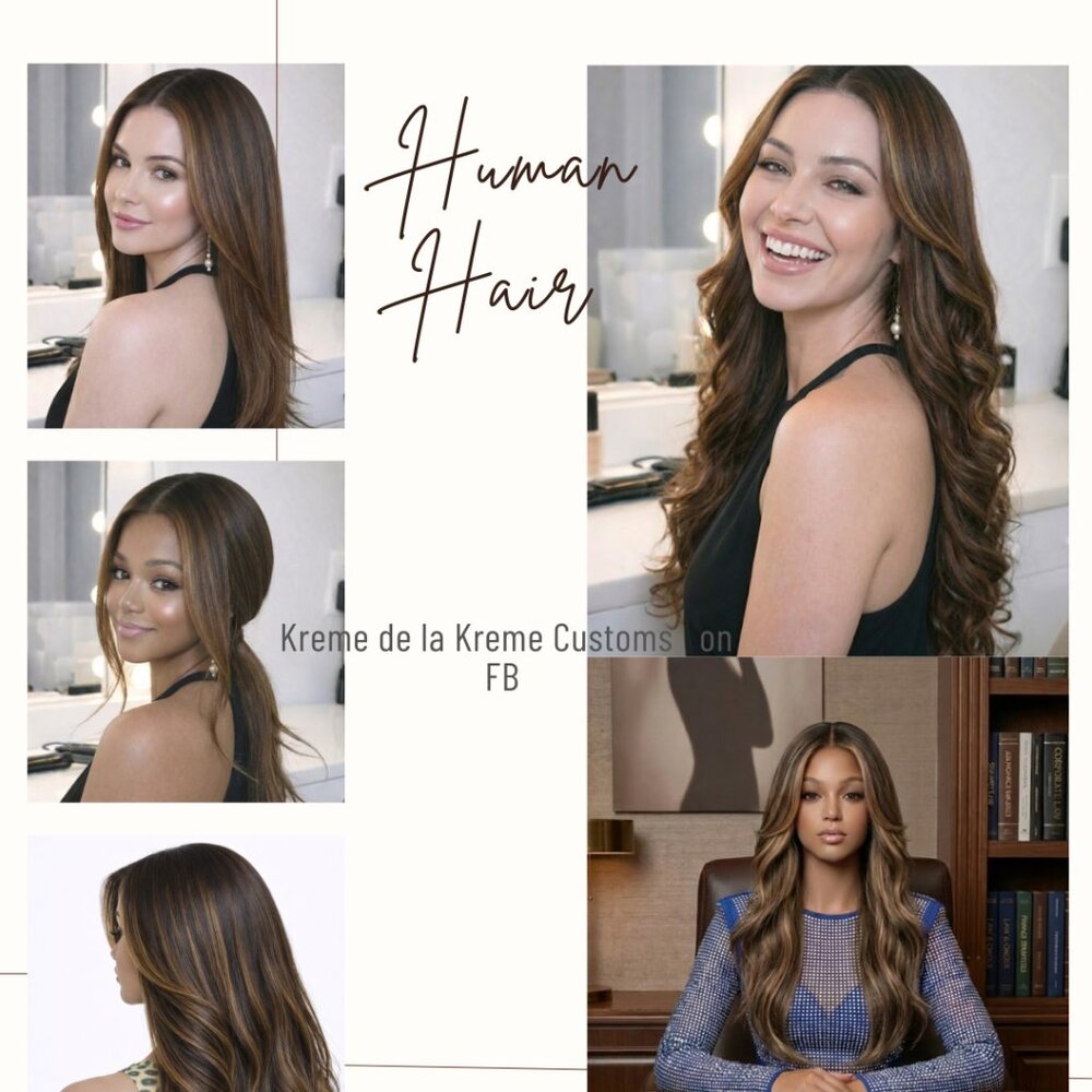 ✨24 Inch Layered & Styled Human Hair Lace Wig With Highlights Virgin Color✨